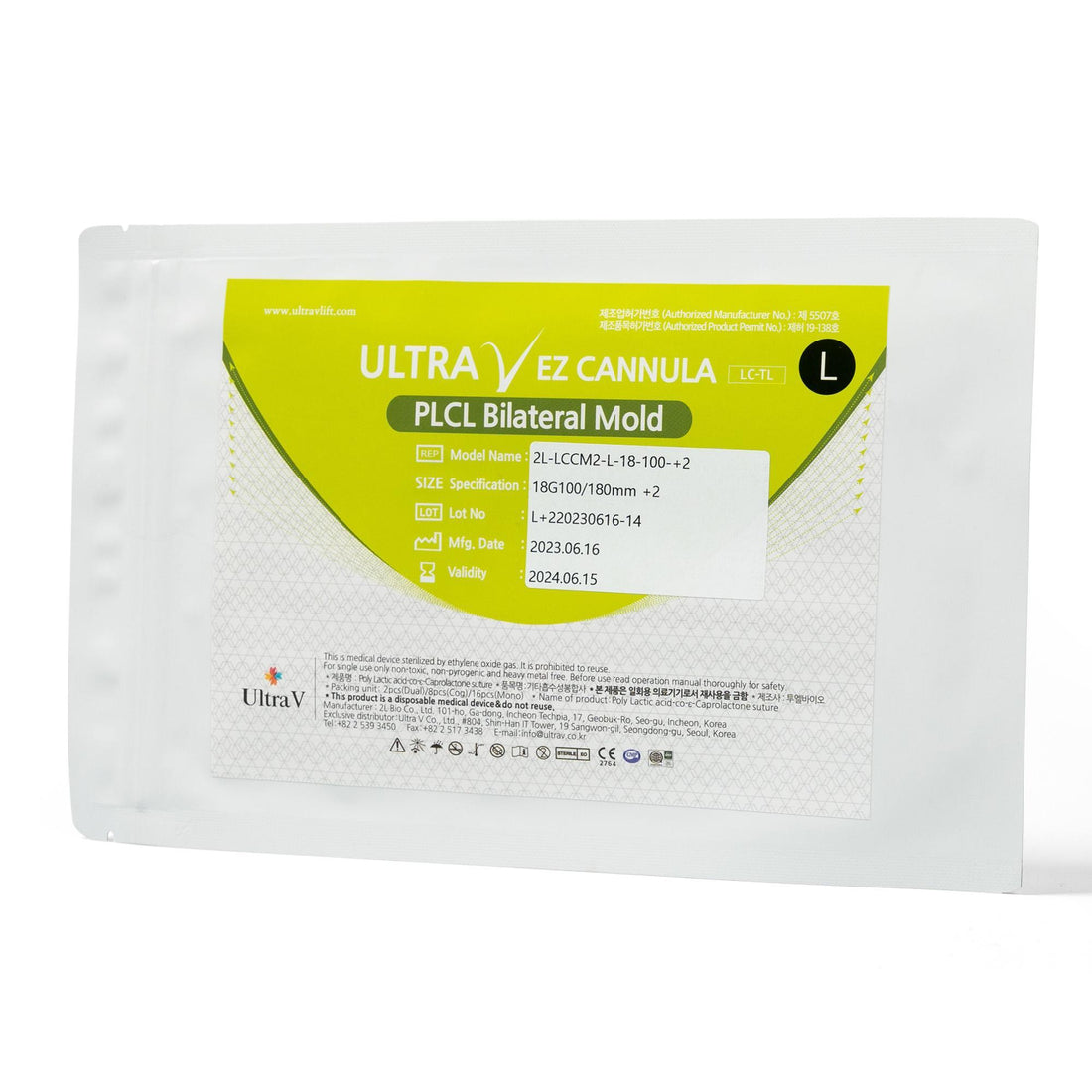 PLCL EZ Cannula Bilateral Mold L type 18G 100/180mm in VE a 8 Stück (Nr. 34)