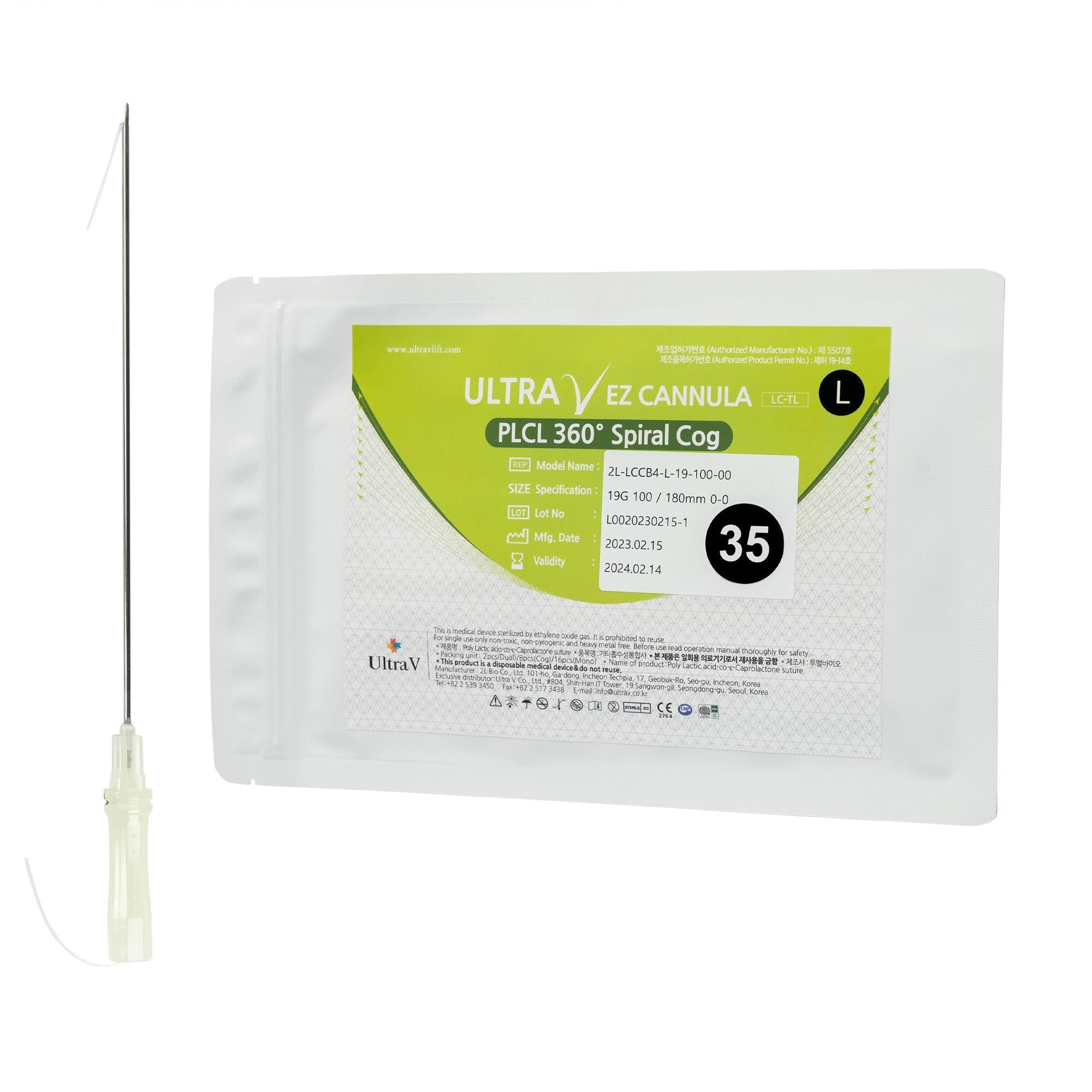 PLCL Spiral 360 Gr. EZ Cannula L type 19G 100/180 mm in VE a 8 Stück (Nr. 35)